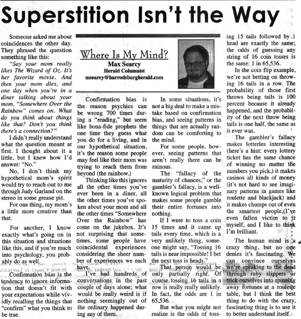 'Where Is My Mind?' column — biases